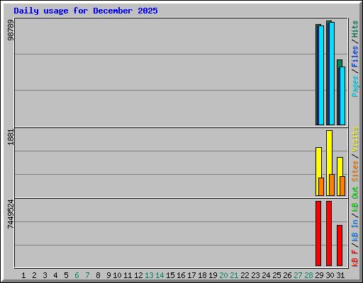 Daily usage for December 2025